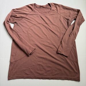 Lululemon Seamless Long Sleeve Swiftly Running Top Rust Thumbholes Athletic